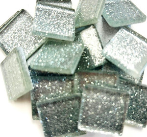 Glitter 23x23 Silver - CLEARANCE FUNKY GLASS ART