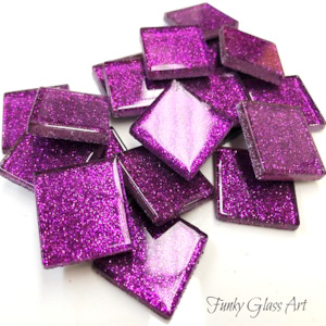 Glitter 23x23 Grape - CLEARANCE FUNKY GLASS ART