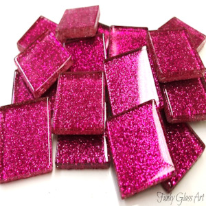 Glitter 23x23 Hot Pink - CLEARANCE FUNKY GLASS ART