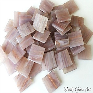 GoldlinkTiles - Mauve - 20x20x4mm FUNKY GLASS ART