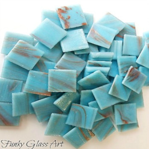 GoldlinkTiles - Light Blue - 20x20x4mm FUNKY GLASS ART