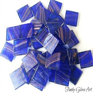 GoldlinkTiles - Cobolt Blue - 20x20x4mm FUNKY GLASS ART