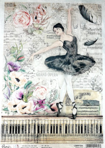 China, glassware and earthenware: Rice Paper - Ballerina FUNKY GLASS ART