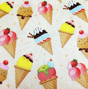 Ice Cream Napkin FUNKY GLASS ART