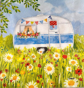 Happy Camping Napkin FUNKY GLASS ART