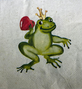 China, glassware and earthenware: Frog Prince Napkin FUNKY GLASS ART