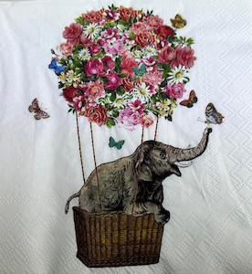 Elephant in the Basket Napkin FUNKY GLASS ART