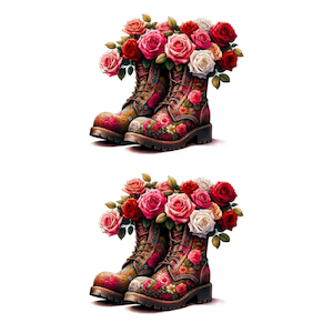 China, glassware and earthenware: Flower Boots 2 FUNKY GLASS ART