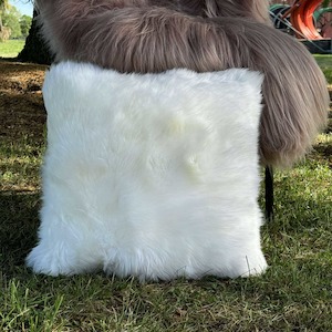 Luxury Ivory sheepskin cushion cover 45cm by 45cm