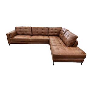 Chester Sofa Chaise - 3 Seater Left + Chaise Right - Urban Sofa - Saddle Bag Brown