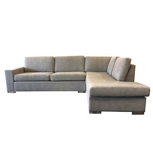 Furniture: Oxford 2 Piece - 3 Seater (1arm) Left + Cnr Extn Chaise Right - NZ Made - Jake Grey Fabric