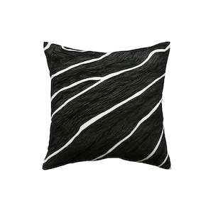 Cushion - Jemila with Feather Inner - Black/Ivory