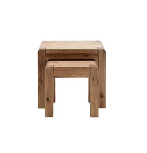 Furniture: Imola Nest Of 2 Tables - Wild Oak Timber - Natural Oiled