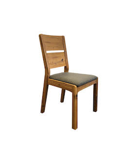 Imola Dining Chair - Solid Oak Oiled - Dark Grey Fabric