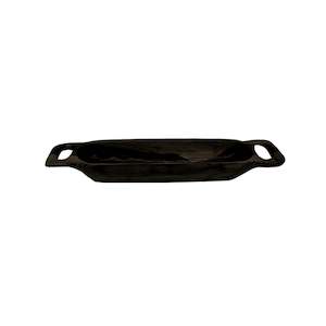 Furniture: Teak Oval Tray - Black