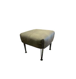 Hugo Steel Ottoman - NZ Made - Eastwood Brunswick Fabric