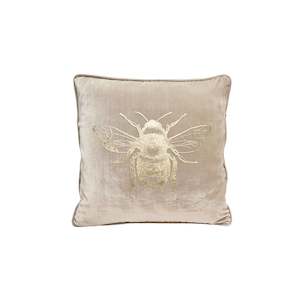 Furniture: Cushion - Bee - Pearl/Gold Velvet