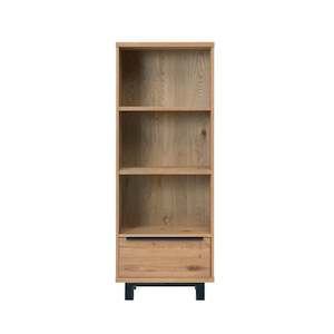 Furniture: Florence Bookcase - Wild Oak Timber Brushed/Lacquer