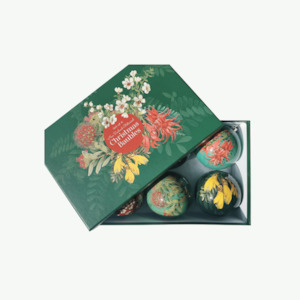 Furniture: Box of 6 Flora Xmas Baubles