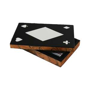 Resin Double Card Box - Black with White