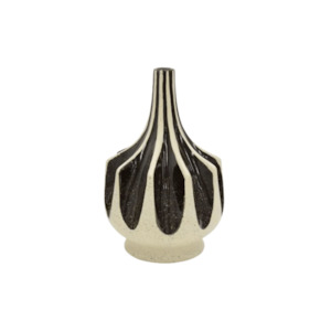 Adnan Ceramic Vase - Large - Dark & Natural Tones