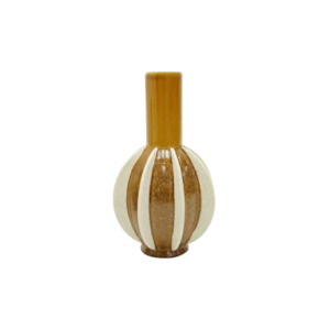 Furniture: Pia Ceramic Vase - 21x33cm - Mustard/Natural