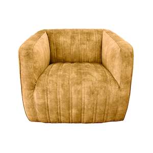 Furniture: Marvy Fabric Swivel Chair - Urban Sofa - Gold Velvet Fabric