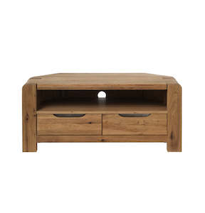 Imola Corner TV Cabinet - Wild Oak / Oak Veneer Timber - Natural Oil