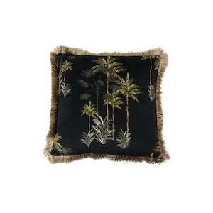 Furniture: Cushion - Palms - Black Velvet