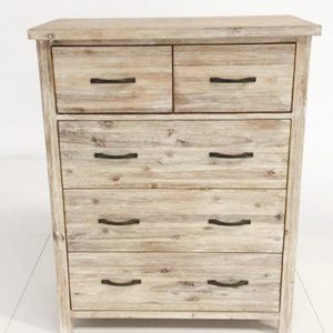 Lowboy- Solid Acacia Wood Whitewash Finish