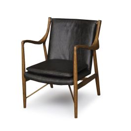 Finn Armchair Black Wax Leather