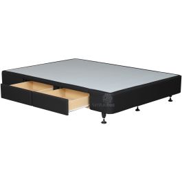 Tasman Black Queen Base with Drawers