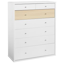 Cosmo 7 Drw Tallboy - White / Beech