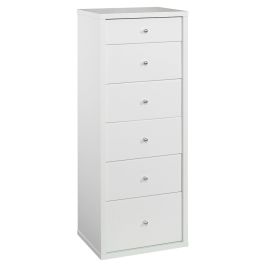 Furniture: Cosmo 6 Drw Slimboy / White