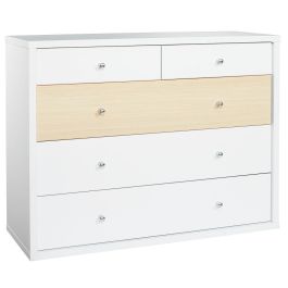 Cosmo 5 Drw Lowboy - White / Beech