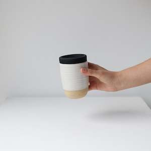 Satin White Tableware: Takeaway Cup - Satin white