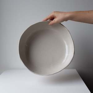 Satin White Tableware: Large serving bowl - Satin white