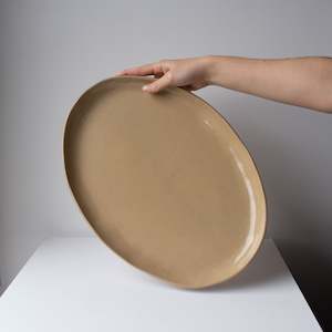 Speckled Tan: Oval platter - Speckled tan