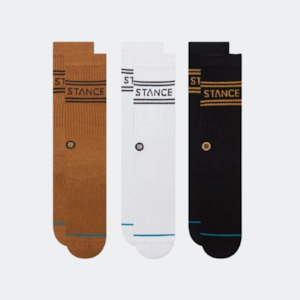 Socks: NEW Stance - Basic 3 Pack Crew - Gold Mix