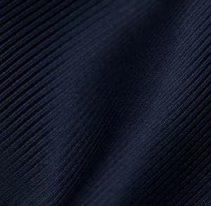 Sericus: Dark Navy 90cm Ribbed  Silk Scarf