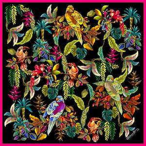 Sale: Parrots Bright on Black