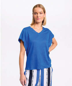 Marco Polo Linen Jersey Tee - Sea Blue