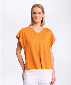 Marco Polo Linen Jersey Tee - Amber Glow