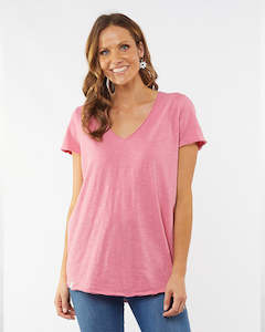 Elm Ruby Vee Tee Rose Pink