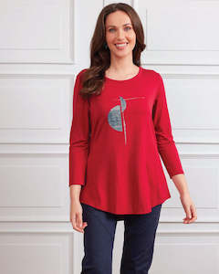 T Shirts: Newport Dawn Top - Berry