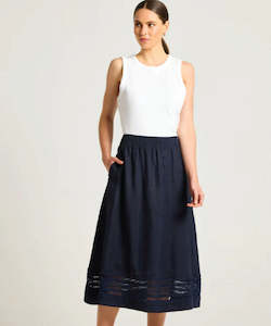 Yarra Trail Daisy Skirt - Navy