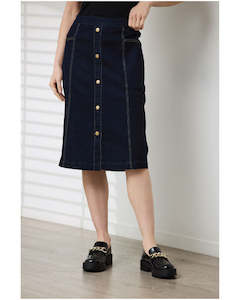 Newport Finn Denim Skirt - Indigo