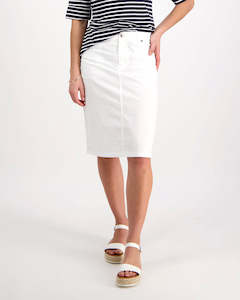 Skirts: Vassalli White Lightweight Skirt 372AV