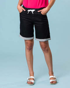 Classified Knit Denim Shorts Black