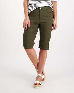 Vassalli Poplin Straight Leg Short H1001P - Khaki